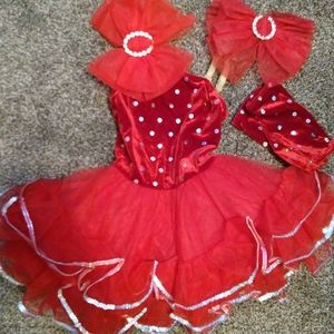 Red dance dress, Girls 5-7